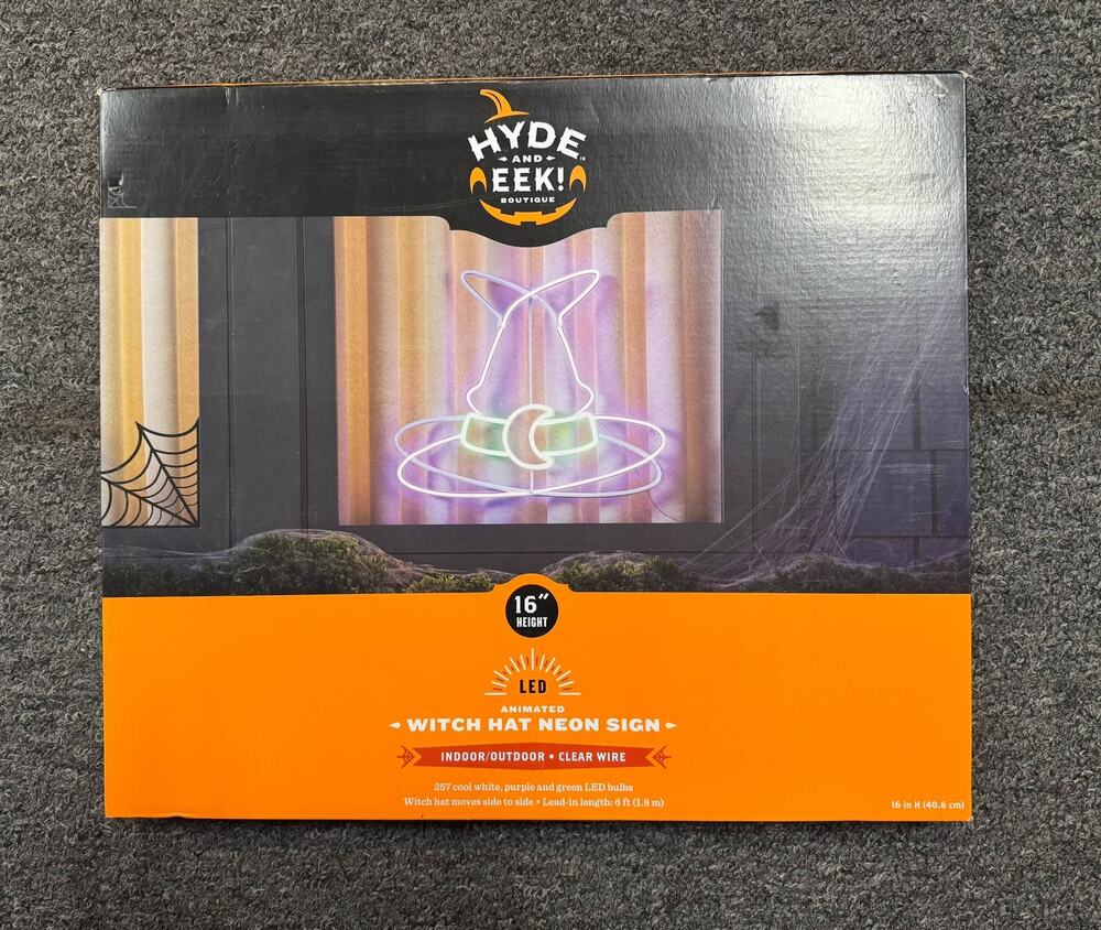 New Hyde and seek! LED Animated Witch Hat Neon Sign